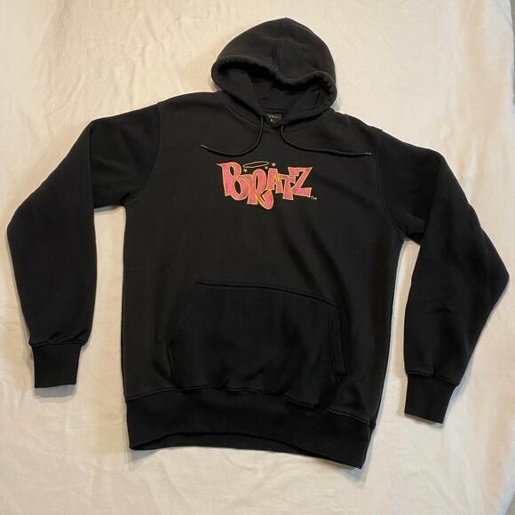 Noralache Bratz Embroidered Pullover Hoodie Black Pink Mens Large - Picture 1 of 14